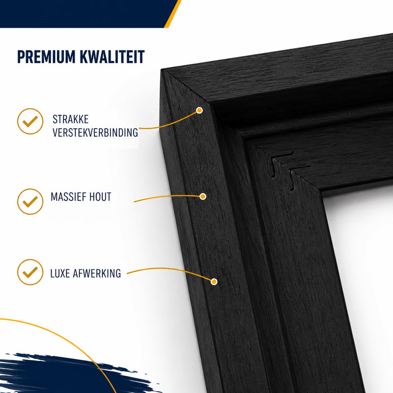 Combiframe DHZ 3-in-1 lijst (halve lijst!!), zwart