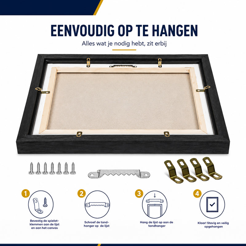 Combiframe DHZ 3-in-1 lijst (halve lijst!!), zwart