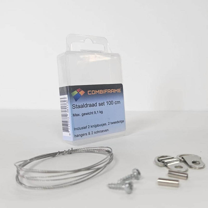 Ophangset staaldraad 9 kg 100 cm