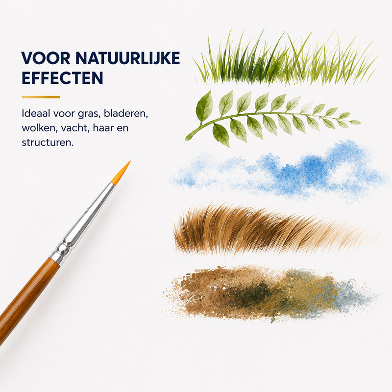 Arcana Art detailpenselen – set van 7 (maten 000 t/m 4)