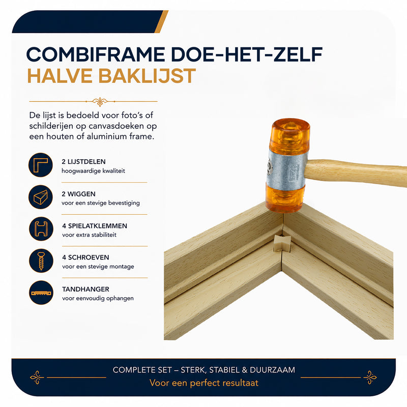 Combiframe DHZ 3-in-1 lijst (halve lijst!!), naturel