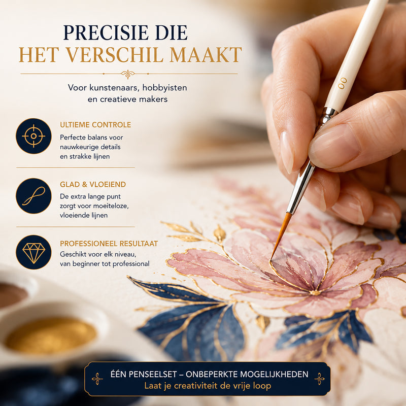 Arcana Art sleperpenselen – set van 6 (maten 0, 00 en 000)