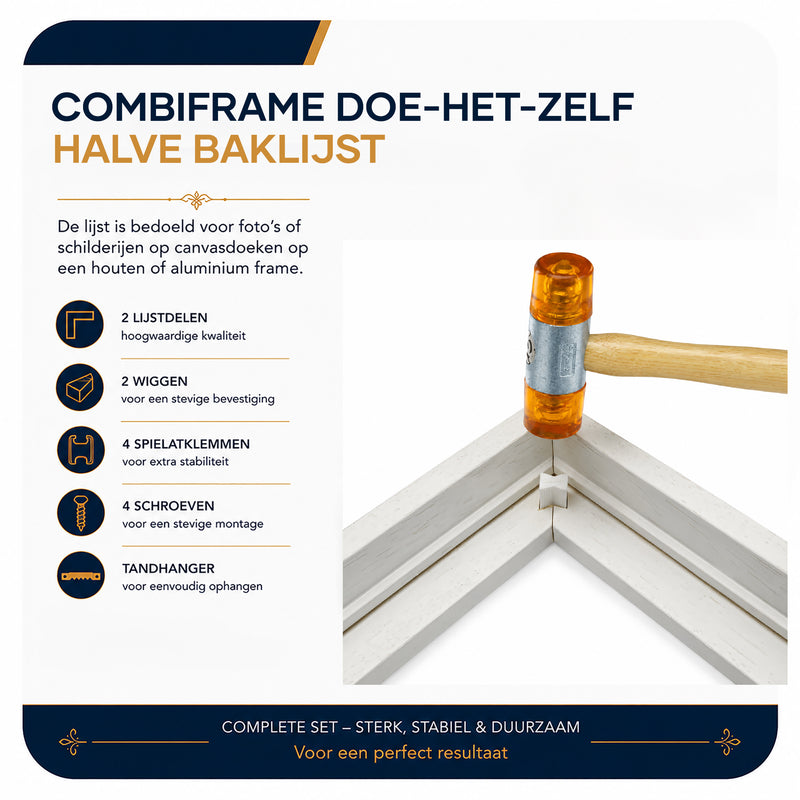 Combiframe DHZ 3-in-1 lijst (halve lijst!!), wit